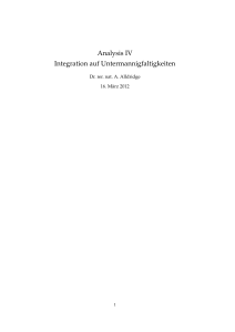 Analysis IV Integration auf Untermannigfaltigkeiten