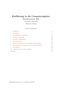 Einfuehrung in die Computeralgebra