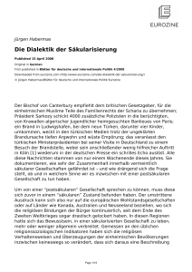 Die Dialektik der Säkularisierung