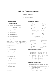 Logik I - Zusamenfassung