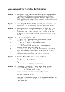 Mathematik explorativ - Sammlung der Definitionen