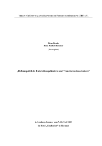 „Reformpolitik in Entwicklungsländern und Transformationsländern“