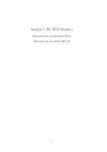 Analyis I -III (HD Donder)