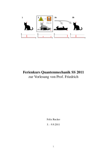 Ferienkurs Quantenmechanik SS 2011 zur Vorlesung - TUM