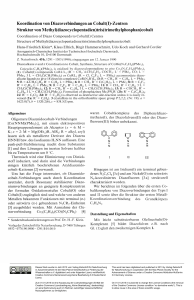 Koordination von Diazoverbindungen an Cobalt (I)