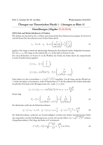 Übungen zur Theoretischen Physik 1 – Lösungen zu Blatt 10