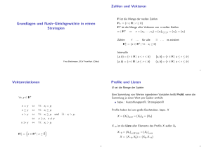 Grundlagen und Nash–Gleichgewichte in reinen Strategien Zahlen