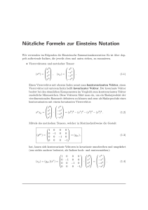 Nützliche Formeln zur Einsteins Notation