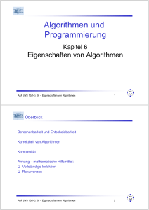 Algorithmen und Programmierung