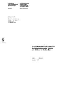 Rahmenkonzept für die kantonale Qualitätssicherung der Spitäler