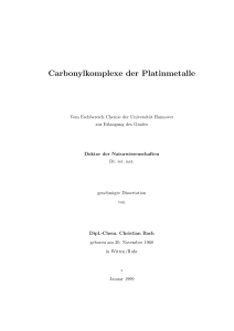 Carbonylkomplexe der Platinmetalle