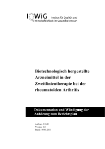 Zweitlinientherapie bei rheumatoider Arthritis