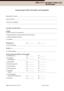 Anamnesebogen Poltern f&uuml;r Kinder und Jugendliche - HNO