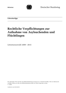 Rechtliche Verpflichtungen zur Aufnahme von Asylsuchenden und