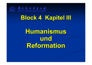 Humanismus und Reformation