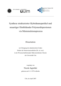 Synthese strukturierter Hybridnanopartikel und neuartiger