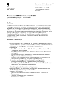 Anforderungen GEBH Geburtshäuser (ab 37. SSW) (Version 2015.1