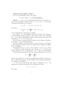 Musterloesung Aufgabe 3, Blatt 3 Sei G eine topologische Gruppe