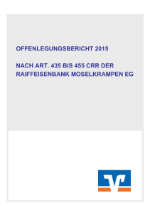 Offenlegungsbericht 2015 - Raiffeisenbank Moselkrampen eG