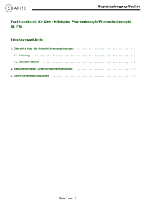 Fachhandbuch für Q09 - Klinische Pharmakologie/Pharmakotherapie