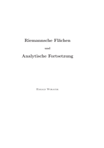 Riemannsche Flächen Analytische Fortsetzung