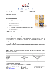 Vitamin D3 Kapseln von ZeinPharma® mit 2.000 IE