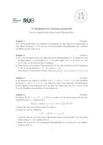 9. ¨Ubungsblatt zur Vorlesung Analysis III - Ruhr