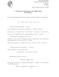 1. ¨Ubung zur Kernphysik II (2009/2010) - Theory