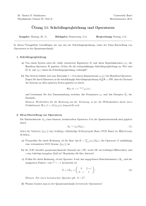 Übung 11: Schrödingergleichung und Operatoren