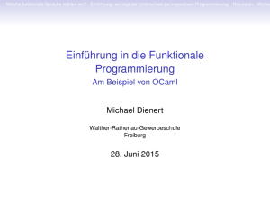 Einführung in die Funktionale Programmierung - Walther