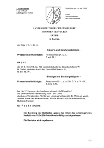 Klägerin und Berufungsbeklag - Landesarbeitsgericht Düsseldorf