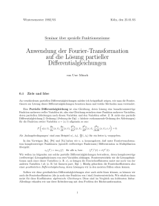 Anwendung der Fourier-Transformation auf die Lösung partieller