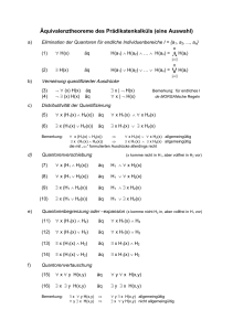 Äquivalenztheoreme des Prädikatekalküls (eine Auswahl)