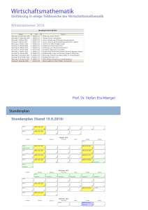 Wirtschaftsmathematik Einführung in einige Teilbereiche der