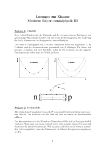 Lösungen zur Klausur Moderne Experimentalphysik III