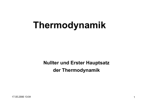Nullter und Erster Hauptsatz der Thermodynamik