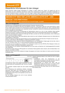 Wesentliche Informationen für den Anleger AMUNDI ETF MSCI EM