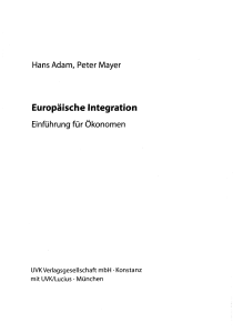 Hans Adam, Peter Mayer Europäische Integration Einführung für