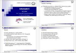 Informatik II - Institute of Computer Science, Göttingen