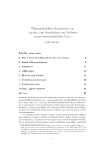 Wissenschaftliche Argumentation Hinweise zum Verständnis und