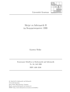 Skript zu Informatik II im Sommersemester 1999