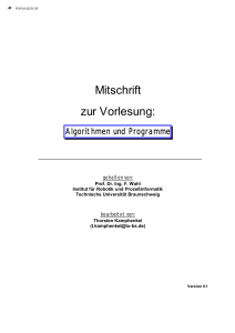 Mitschrift zur Vorlesung: