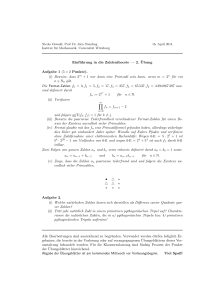 Einführung in die Zahlentheorie — 2. ¨Ubung Aufgabe 1 (5 × 2