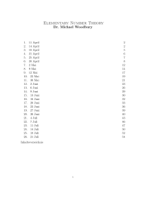 Elementary Number Theory