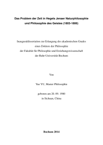Das Problem der Zeit in Hegels Jenaer Naturphilosophie und