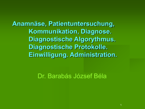 Anamnäse, Patientuntersuchung, Kommunikation, Diagnose