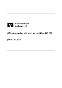 Offenlegungsbericht nach Art. 435 bis 455 CRR per 31.12.2015