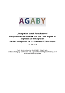Wahlplattform der AGABY und des DGB Bayern zu Migration und
