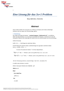 Eine Lösung für das 3x+1 Problem