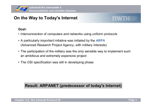 The IP Header - I4 * Lehrstuhl fuer Informatik * RWTH Aachen